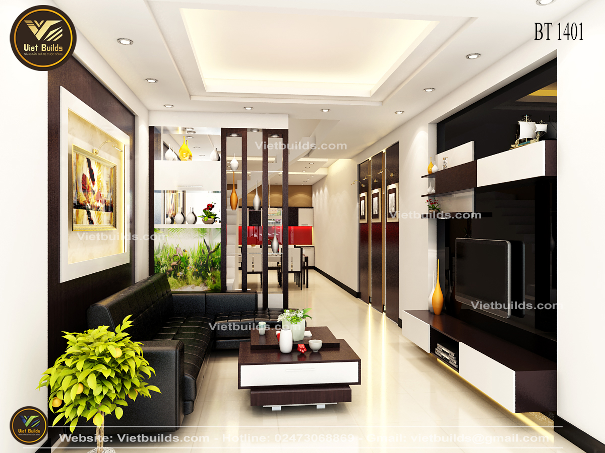 Mẫu thiết kế nội thất nhà phố Hiện Đại đẹp tại Hà Nội NT1401